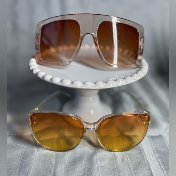 🔥❤️🔥 2 Oversized Retro Pairs of Sunglasses Tinted Lenses Photos Included… - Picture 2 of 12